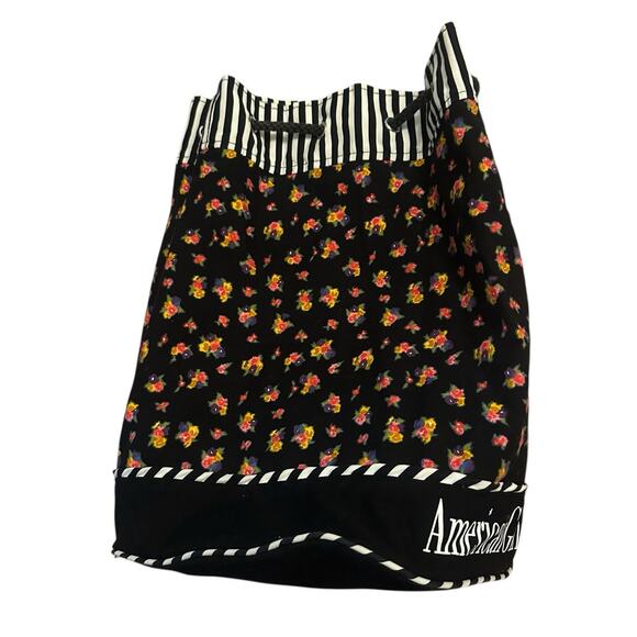 Vintage 1990 American Girl Gear Drawstring Bag Backpack Floral Print Collectible - Picture 1 of 7